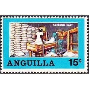 Anguilla 1969 15c Salt Industry Packing Mounted Mint MM SG 50 Sc50 postage stamp