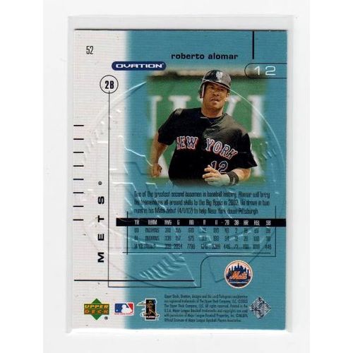 2002 Upper Deck Ovation Roberto Alomar baseball card #52 –HOF - Mets