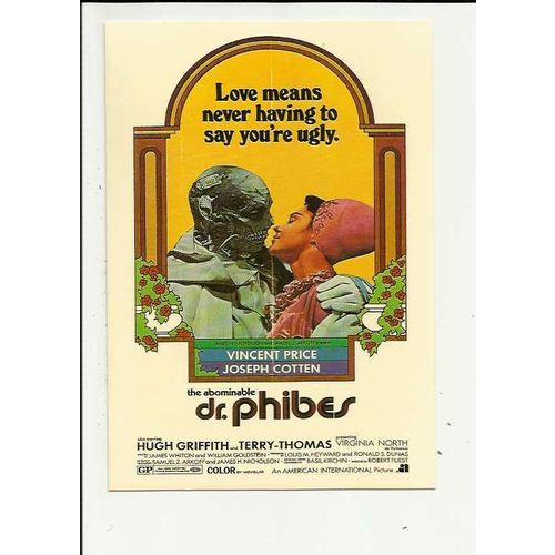 THE ABOMINABLE DR PHIBES Vincent Price Poster Art Postcard by Moviedrome