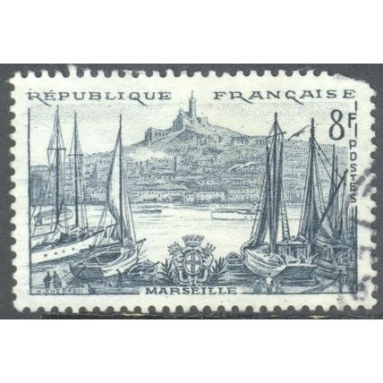 France 1955 - SG1263 - 8f blue - Marseille - used 4