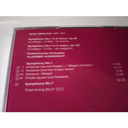 JEAN SIBELIUS - SYMPHONIES Nos 1 & 7 - CDALBUM1993- 1DISC