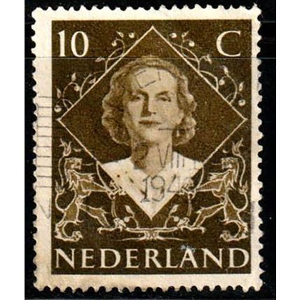 Netherlands 1948 Queen Juliana 10c Used Stamp