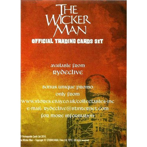The Wicker Man Exclusive Dealer Promo Trading Card 'RYDECLIVE'