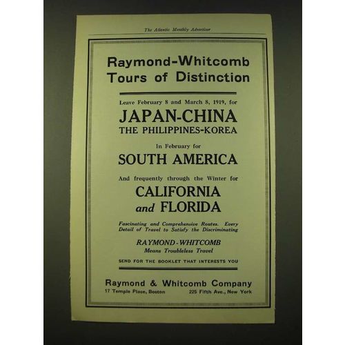 1918 Raymond & Whitcomb Ad - Raymond-Whitcomb Tours of Distinction