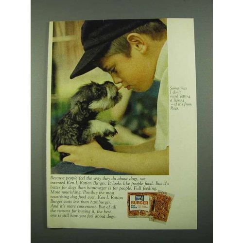 1969 Ken-L Ration Burger Ad - Don't Mind a Licking