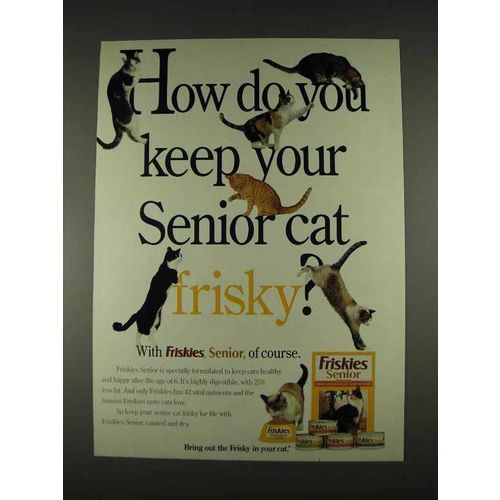 1996 Friskies Senior Cat Food Ad - How Do You Keep