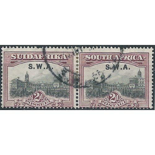 South West Africa 1927 SG60 2d Grey & Maroon PAIR Fine Used FILLER . ..