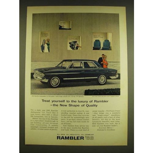 1963 Rambler Ambassador V-8 990 Sedan Ad - Treat yourself to the luxury