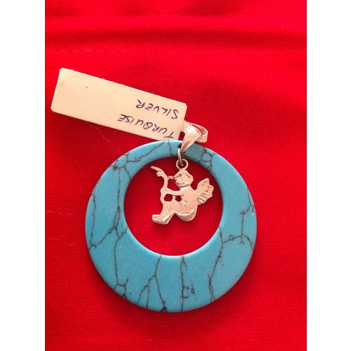 Angel in Round Agate Pendant Ret £22 each Brand New