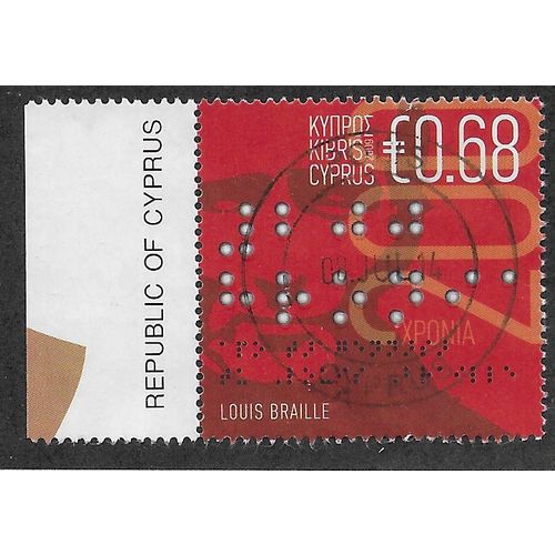 CYP 2009 68c 'ANNIVERSARIES -LOUIS BRAILLE' FINE USED (EBID59-233)