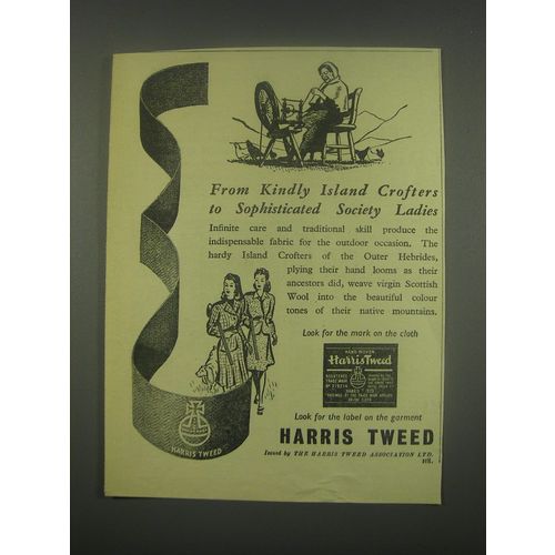 1949 Harris Tweed Fashion Ad - From kindly island crofters