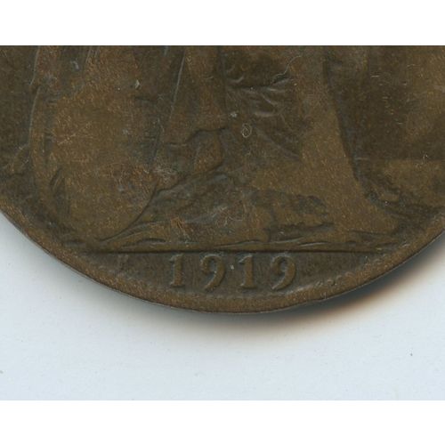 British 1919 H Penny