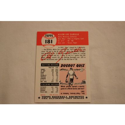 Allen Al Zarilla 1991 Topps 1953 Archives NO. 181