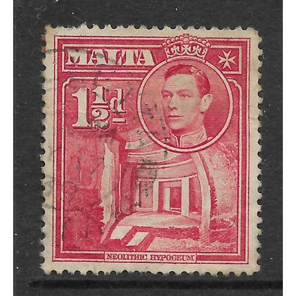 MALTA 1938 1 1/2d SCARLET SG 220 FINE USED#4