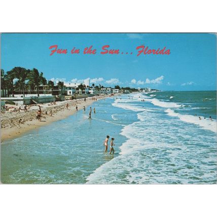 ZAYIX Postcard Florida Fun in the Sun Beach Scene Frank Boran Photo 102022-PC02