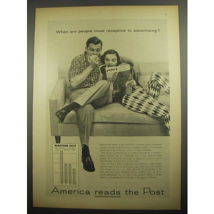 1956 Post Magazine Ad - When are people most receptive to advertising?