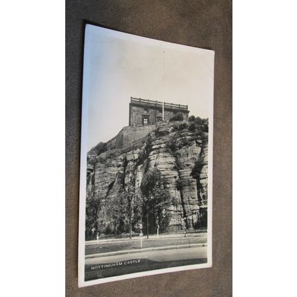 1940s real photographic Postcard - Nottingham Castle scene