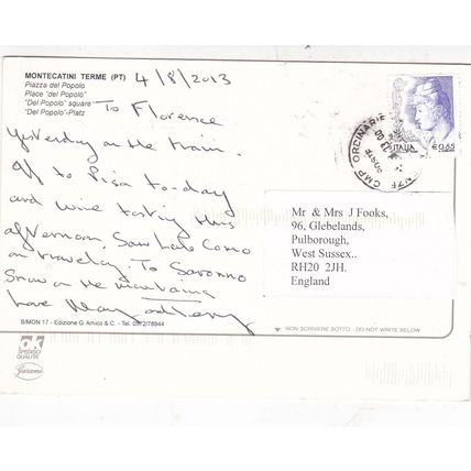 Montecatini Terme Piazza del Popolo Italy Postcard posted 2013 VGC