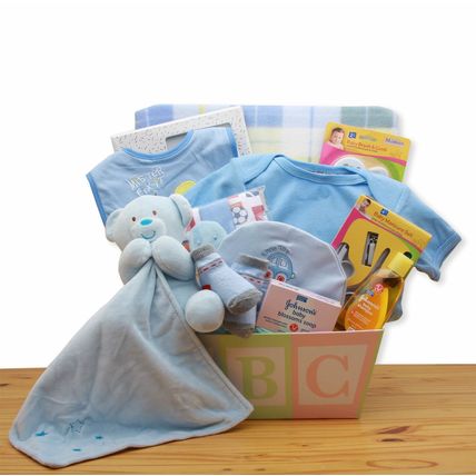 Easy as ABC New Baby Gift Basket - Blue