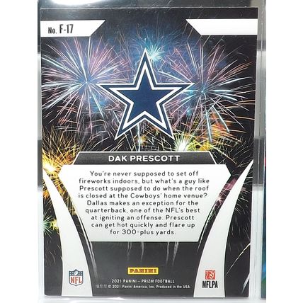 2021 Panini Prizm DAK PRESCOTT (Cowboys) Fireworks #F-17