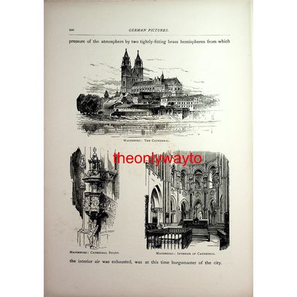 Magdeburg Cathedral, 5 Scenes, Germany, Book Illustration (Print), 1893
