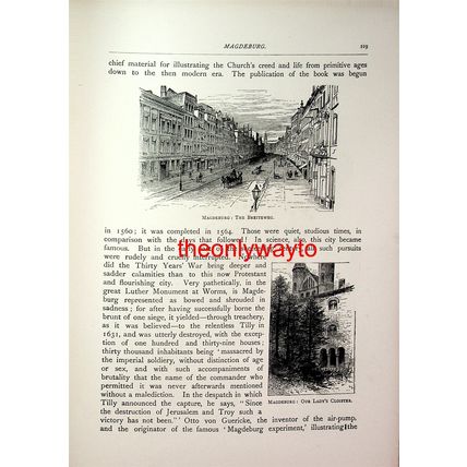 Magdeburg Cathedral, 5 Scenes, Germany, Book Illustration (Print), 1893