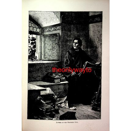 Luther In The Wartburg Cell, Germany, Book Illustration (Print), 1893