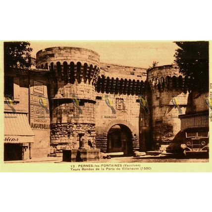 Pernes-Les-Fontaines, Tours Rondes De La Porte, France, Ideale, Postcard, c1930
