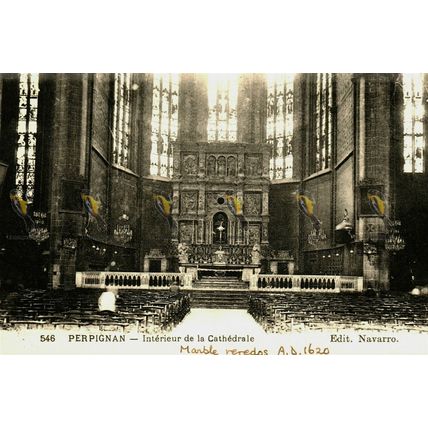 Perpignan, Interieur De La Cathedrale, France, 546 Navarro, Postcard, c1920