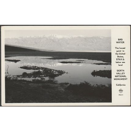 Bad Water, Death Valley, California, c.1940s - Frashers RPPC