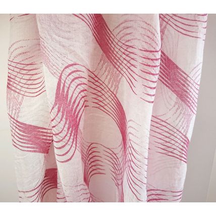 Beautiful White and Pink Wave Design Elegant 100% Cotton Scarf / Sarong / Shawl