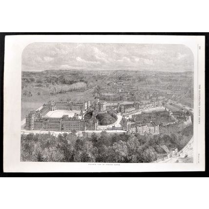 BIRDSEYE VIEW OF WINDSOR CASTLE 1863 Mason Jackson ENGRAVING