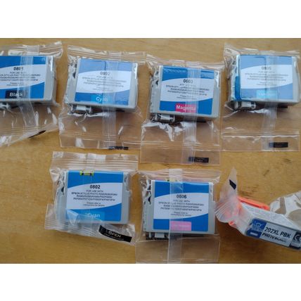 Epson Ink Cartridges, job lot, 0801 0802 0803 0806 202XL sealed compatible