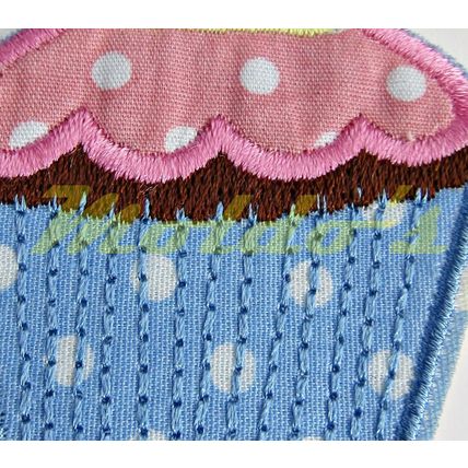 Cupcake Iron On Sequin Patch Bright Badge 6.5 cm x 5.2 cm Jeans T-shirt P071