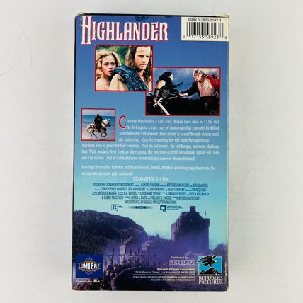 Highlander VHS Video Tape Christopher Lambert, Sean Connery