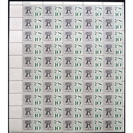 Liberty Bell Sheet of 50 10 Cent Airmail Postage Stamps Scott C57
