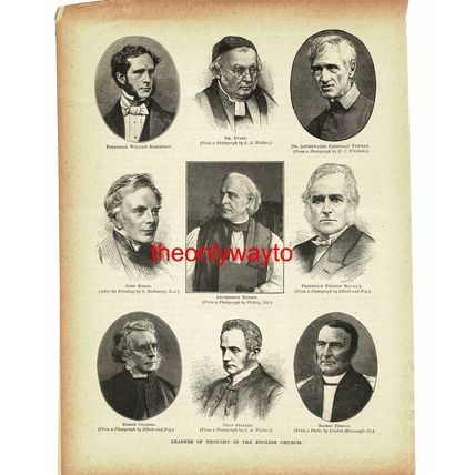 Leaders Of Thought, English Church, 9 People, Book Illustration (Print), c1895