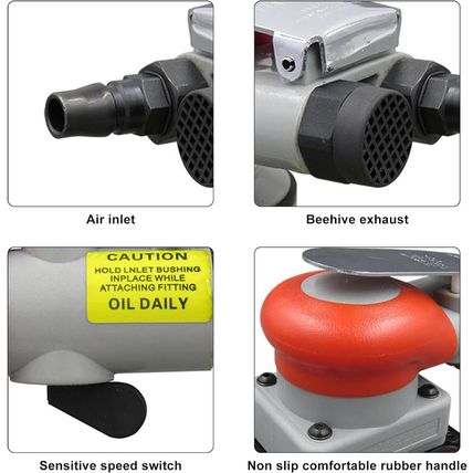 WALFRONT Pneumatic Sander Surfprep Sander 10000 RPM Air Orbit Finishing Sanding