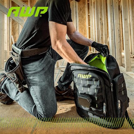 AWP Extreme Tool Backpack | Rugged Polyester Jobsite Backpack with Waterproof Mo