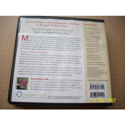 The Art of Letting Go-Living the Wisdom of Saint francis CD Richard Rohr OFM,