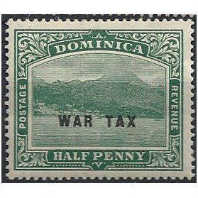 Dominica 1918 SG56 1/2d Deep Green WAR TAX Mounted Mint...