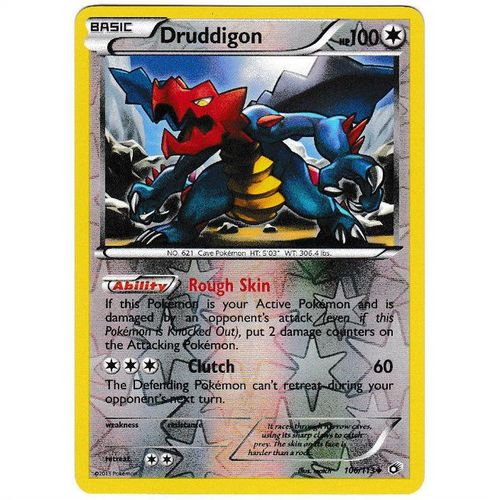 Pokemon B&W Legendary Treasures - #106/113 - Druddigon Rev Holo