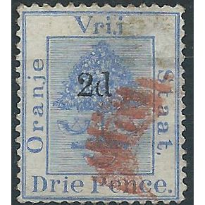 Orange Free State 1888 SG52 2d on 3d Ultramarine Fine Used .. ..