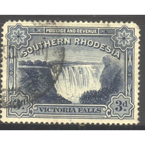 Southern Rhodesia 1931 - SG30 - 3d blue - Victoria Falls - used