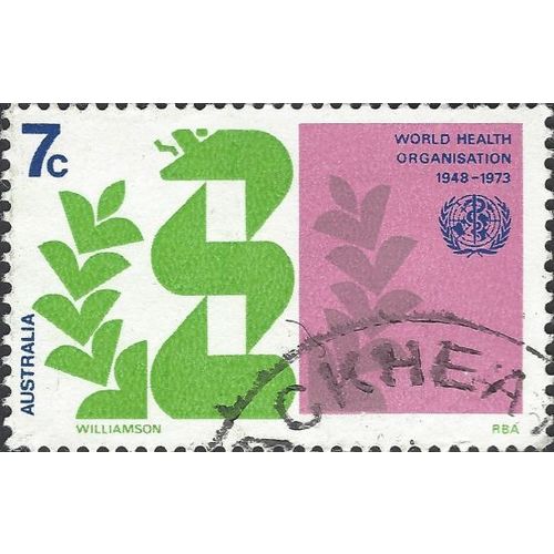 AUSTRALIA, World Health Organization 25 years, pink 1973, 7c, #4