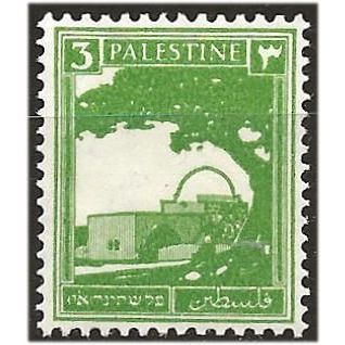 Palestine 1927 SG91 3m Yellow-Green Mounted Mint . .. .