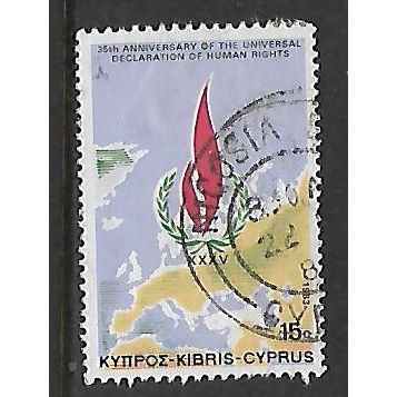 CYPRUS 1983 ANNIVERSARY & EVENTS 15c HUMAN RIGHTS SG 622 FINE USED