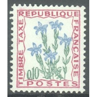 France 1964 - SG1655 (postage due) - 30c black green & purple - Gentian - MH