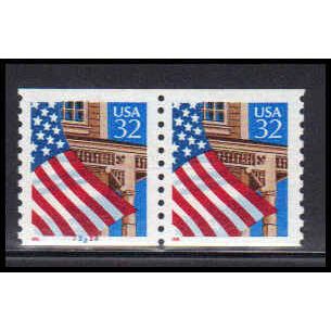 2913v 32c U.S. Flag Over Porch Very Fine MNH LGG CNP Left 22222 PA1703