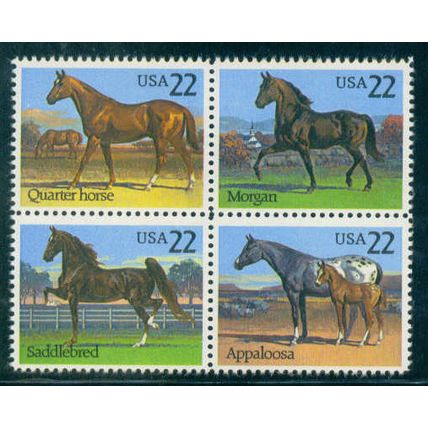 2155-2158 22c Horses Fine MNH Z3100